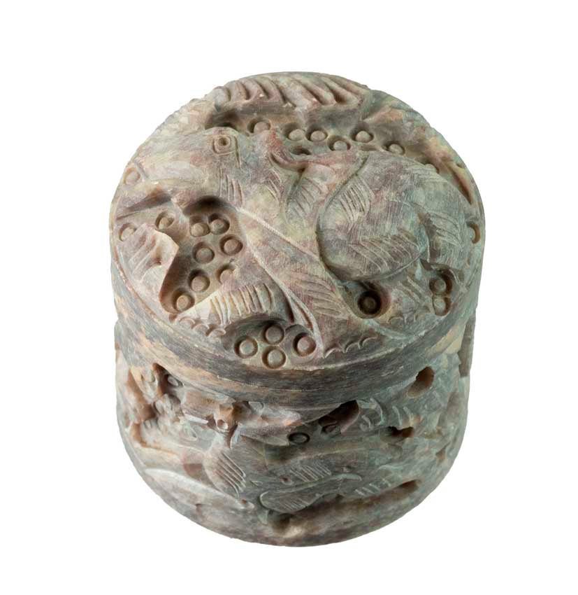 Boîte À Bijoux En Pierre Stéatite – Artisanat Indien Sculpté Animaux