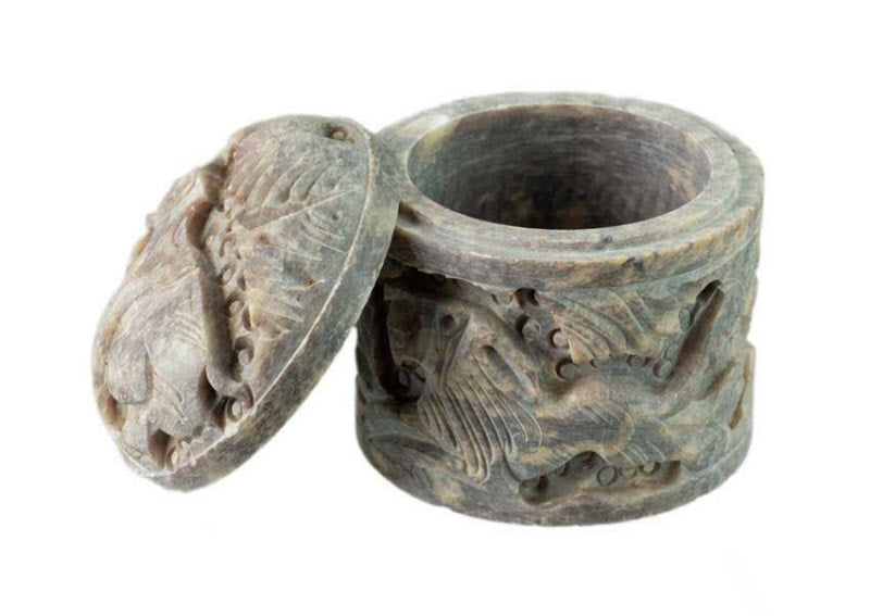 Boîte À Bijoux En Pierre Stéatite – Artisanat Indien Sculpté Animaux