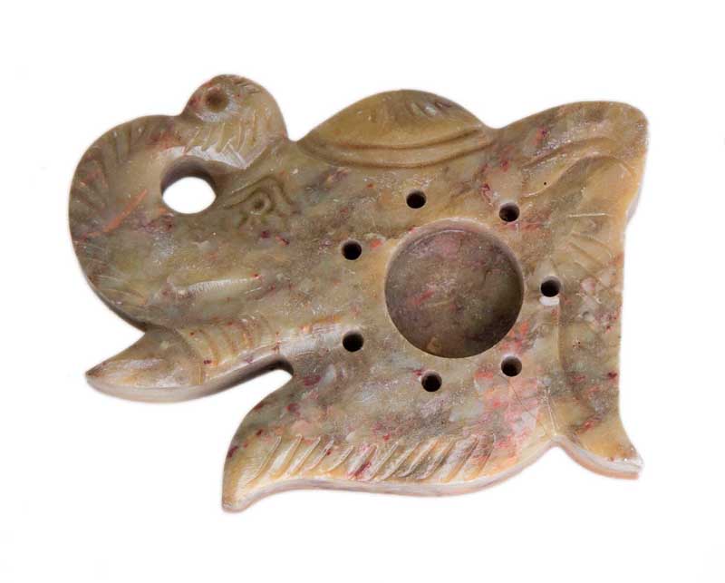 Porte-Encens Éléphant en Saponite – Sculpture Artisanale en Pierre Naturelle