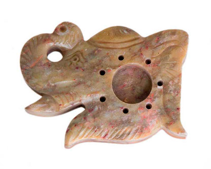 Porte-Encens Éléphant en Saponite – Sculpture Artisanale en Pierre Naturelle