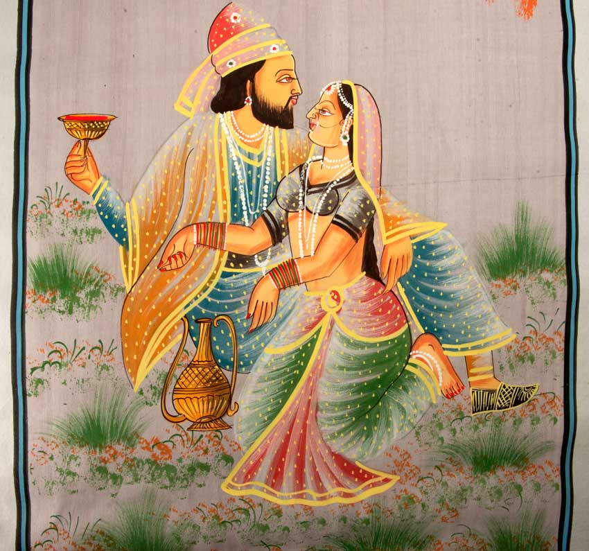 Peinture Moghole Indienne – Maharaja et Courtisane