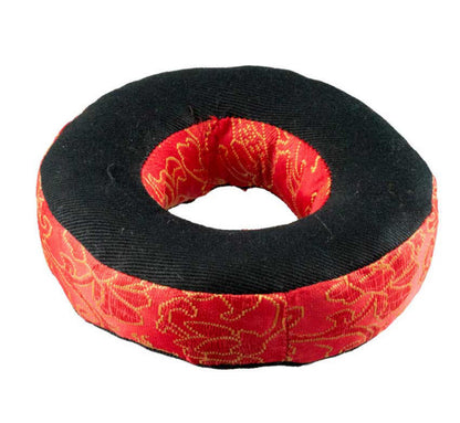 Coussin pour Bol Tibétain Ø11 cm – Brocart Rouge – Artisanat du Népal