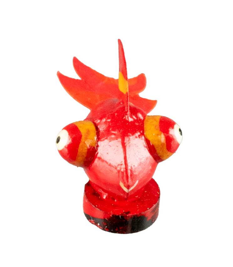 Magnet Poisson Rouge Aux Gros Yeux En Coque De Pistache – Artisanat Miniature