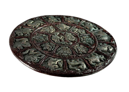 Mandala Calendrier Tibétain en Aluminium – Décoration Murale Bouddhiste du Népal