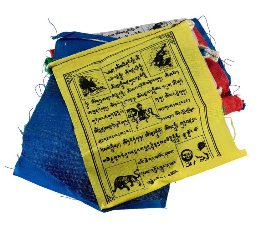 Mini Drapeaux de Prières Tibétains – Guirlande Bouddhiste du Népal