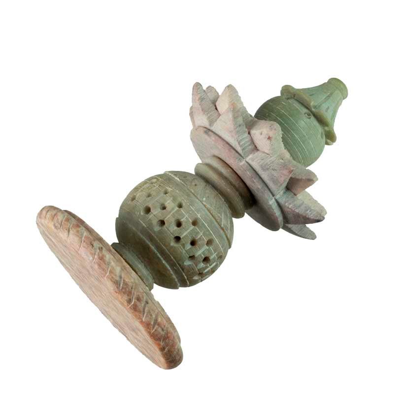 Porte-encens Fleur de Lotus en pierre ollaire – support artisanal pour bâton d'encens