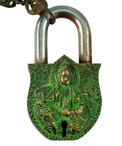 Cadenas Décoratif Bouddha Avec Mantra Om Mani Padme Hum En Laiton – Artisanat Du Népal