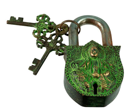 Cadenas Décoratif Bouddha Avec Mantra Om Mani Padme Hum En Laiton – Artisanat Du Népal