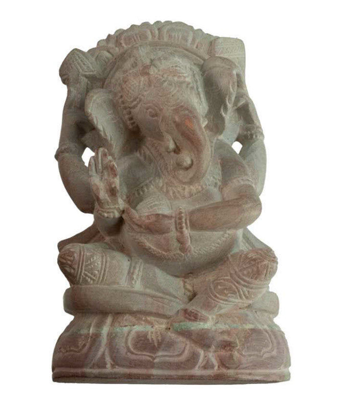 Statuette Ganesh En Pierre Ollaire – Artisanat Indien De Varanasi