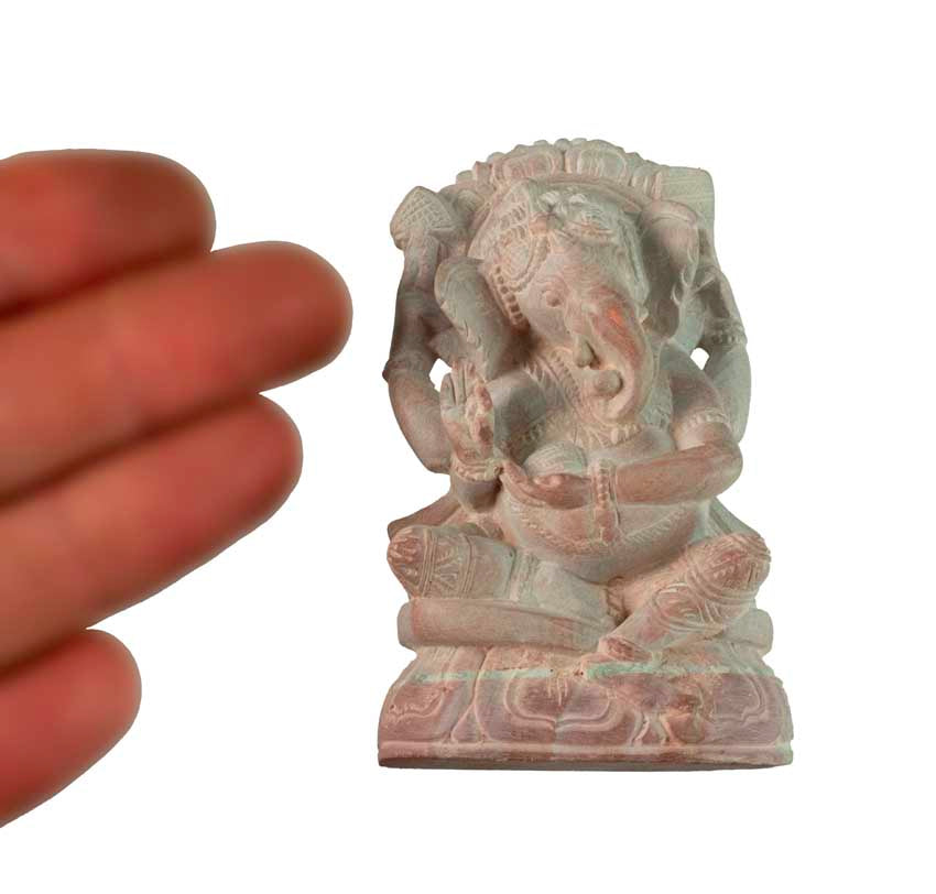 Statuette Ganesh En Pierre Ollaire – Artisanat Indien De Varanasi