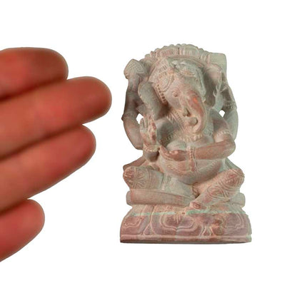 Statuette Ganesh En Pierre Ollaire – Artisanat Indien De Varanasi