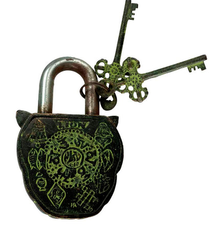 Cadenas Décoratif Tête De Lion Avec Mantra Om Mani Padme Hum – Artisanat Du Népal