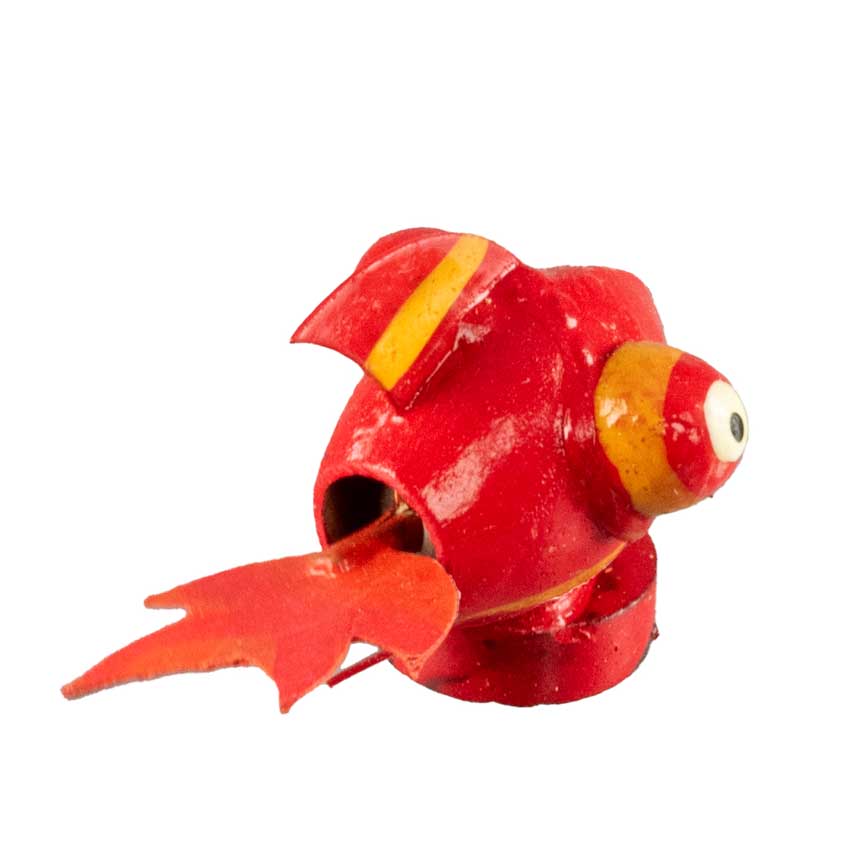 Magnet Poisson Rouge Aux Gros Yeux En Coque De Pistache – Artisanat Miniature