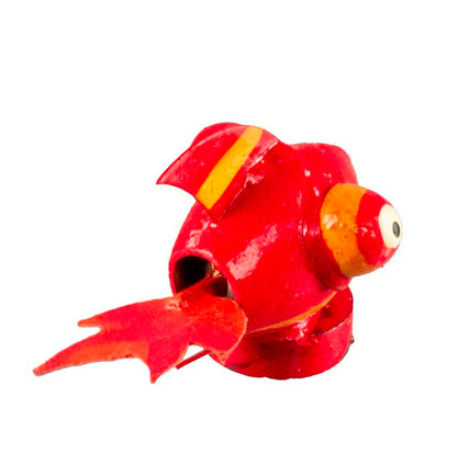 Magnet Poisson Rouge Aux Gros Yeux En Coque De Pistache – Artisanat Miniature