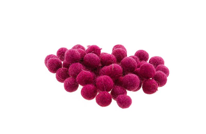 Perles En Feutrine De Laine Roses Du Népal 1 À 1,5 Cm – Lot De 50 Boules Artisanales