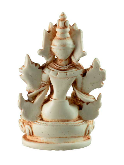Statue Bouddhiste Tara Blanche En Résine Blanche Antique – Artisanat Du Népal