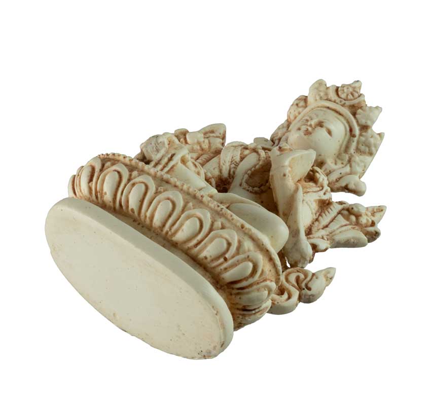 Statue Bouddhiste Tara Blanche En Résine Blanche Antique – Artisanat Du Népal