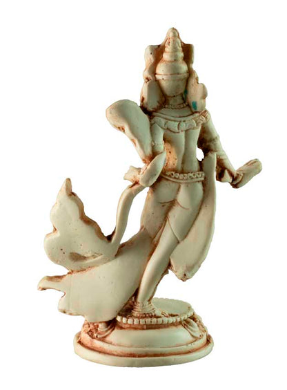 Statue Bouddhiste Tara En Résine Blanc Antique – Artisanat Du Népal
