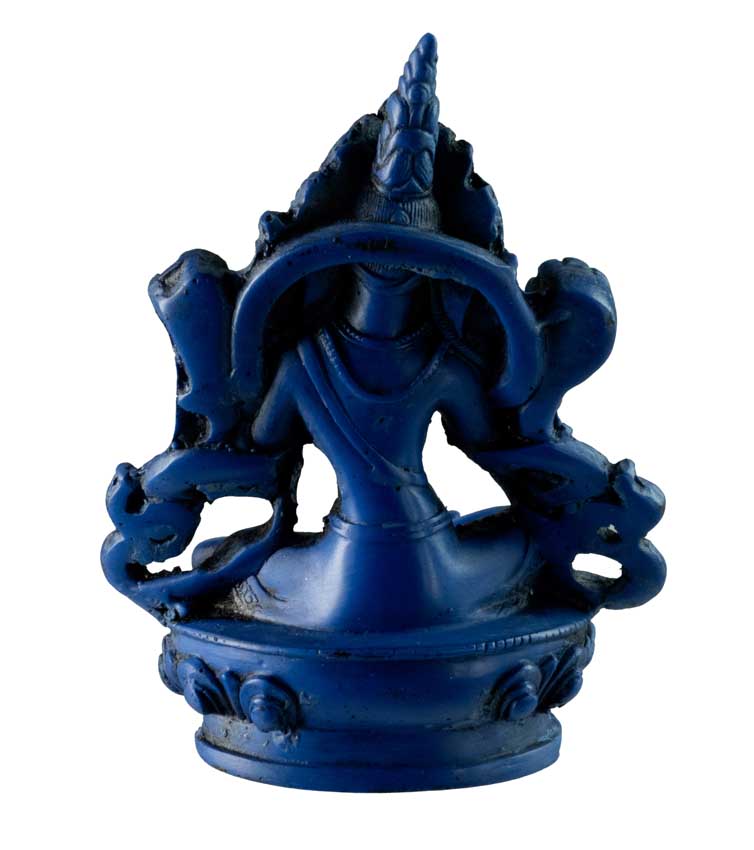 Statue Bouddhiste Tara Verte En Résine Bleu Lapis Lazuli – Artisanat Du Népal