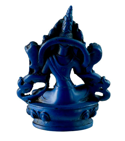 Statue Bouddhiste Tara Verte En Résine Bleu Lapis Lazuli – Artisanat Du Népal