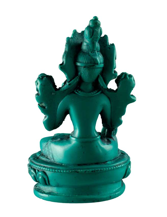 Statuette Bouddhiste Tara Blanche En Résine Bleu Turquoise – Artisanat Du Népal