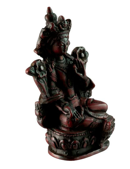 Statuette Bouddhiste Tara Verte En Résine Bordeaux – Artisanat Du Népal