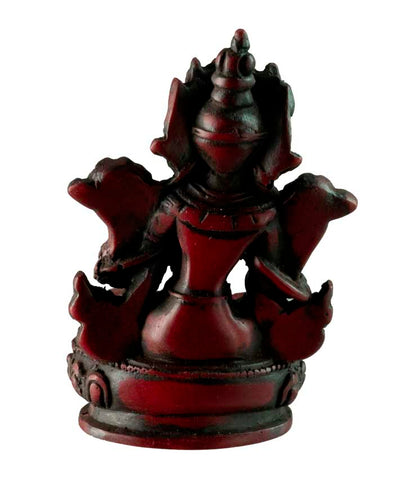 Statuette Bouddhiste Tara Verte En Résine Bordeaux – Artisanat Du Népal