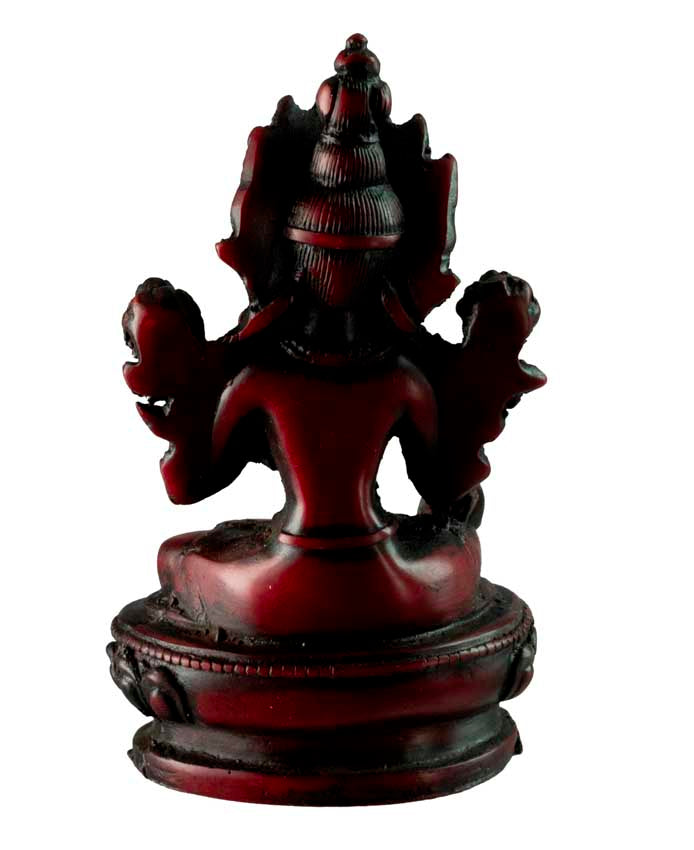 Statuette Bouddhiste Tara Blanche En Résine Bordeaux – Artisanat Du Népal