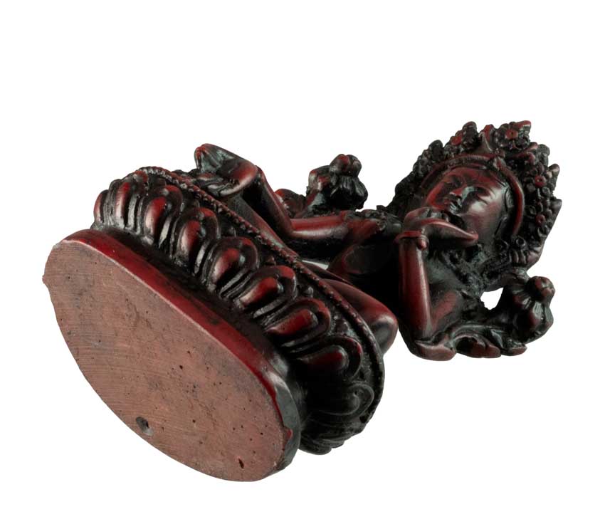 Statuette Bouddhiste Tara Blanche En Résine Bordeaux – Artisanat Du Népal