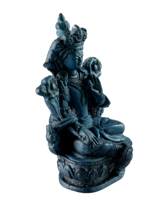 Statuette Bouddhiste Tara Verte En Résine Bleu Lapis – Artisanat Du Népal