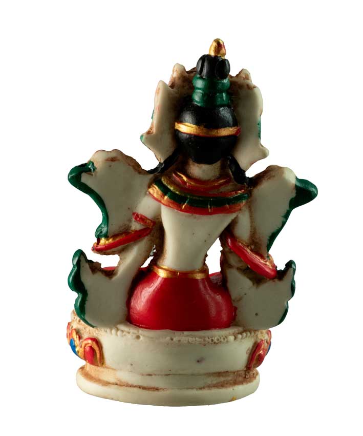 Statue Bouddhiste Tara Verte En Résine – Symbole De Compassion Et De Méditation