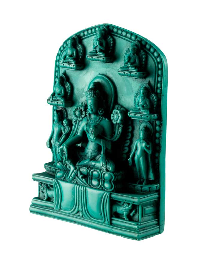 Statue Bouddhiste Tara Verte En Résine – Artisanat Spirituel Du Népal