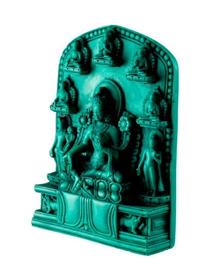 Statue Bouddhiste Tara Verte En Résine – Artisanat Spirituel Du Népal