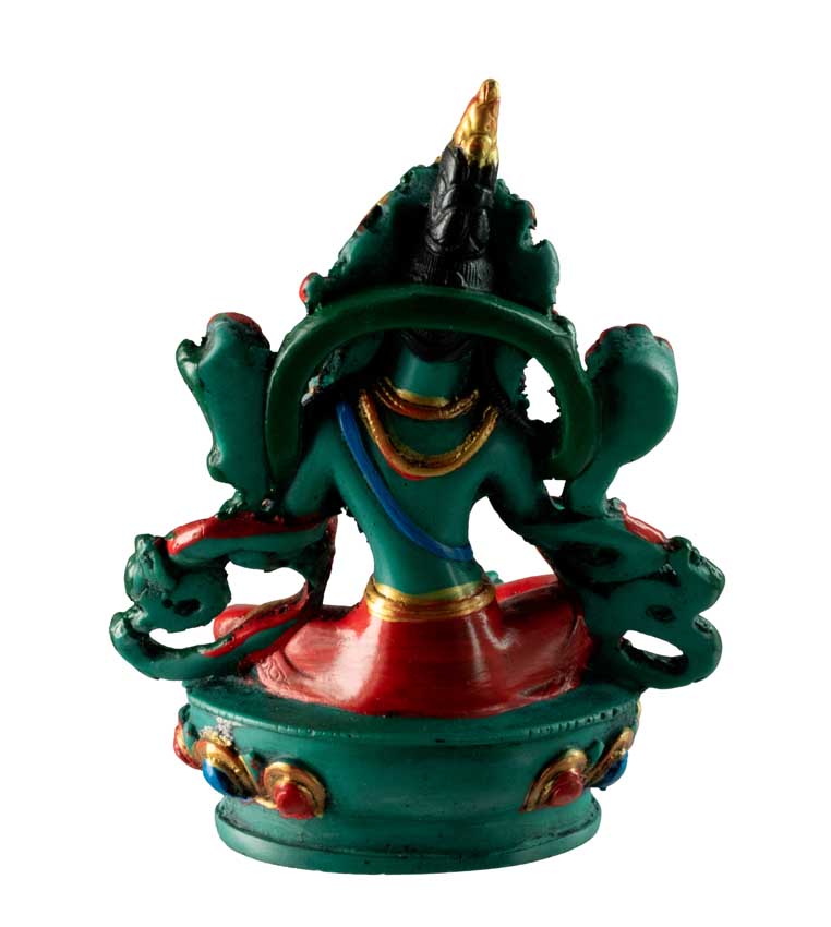 Statue Bouddhiste Tara Verte En Résine Turquoise – Symbole De Compassion Et De Protection