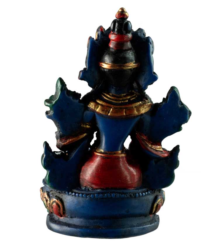 Statue Bouddhiste Tara Blanche En Résine Bleu Lapis-Lazuli – Symbole De Paix Et De Compassion