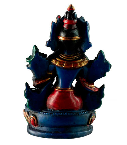 Statue Bouddhiste Tara Blanche En Résine Bleu Lapis-Lazuli – Symbole De Paix Et De Compassion