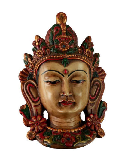 Statue Murale Bouddhiste Tara En Résine Beige – Symbole De Compassion Et De Sagesse