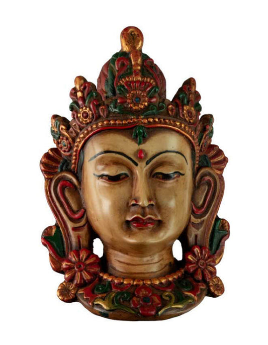 Statue Murale Bouddhiste Tara En Résine Beige – Symbole De Compassion Et De Sagesse