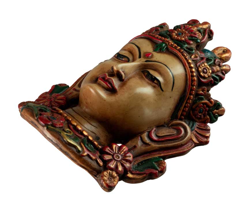 Statue Murale Bouddhiste Tara En Résine Beige – Symbole De Compassion Et De Sagesse