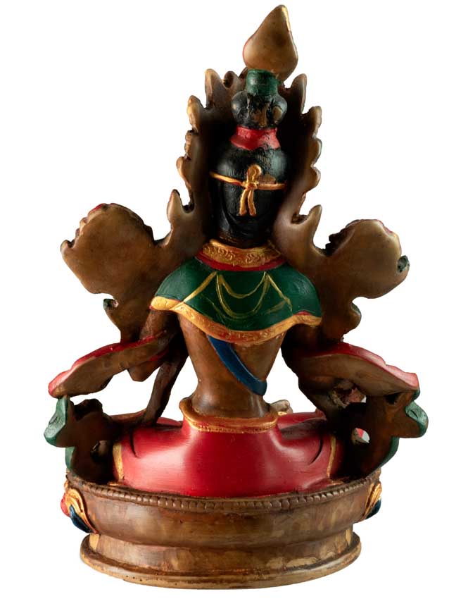 Statue Bouddhiste Tara Verte En Résine – Symbole De Méditation Et De Compassion