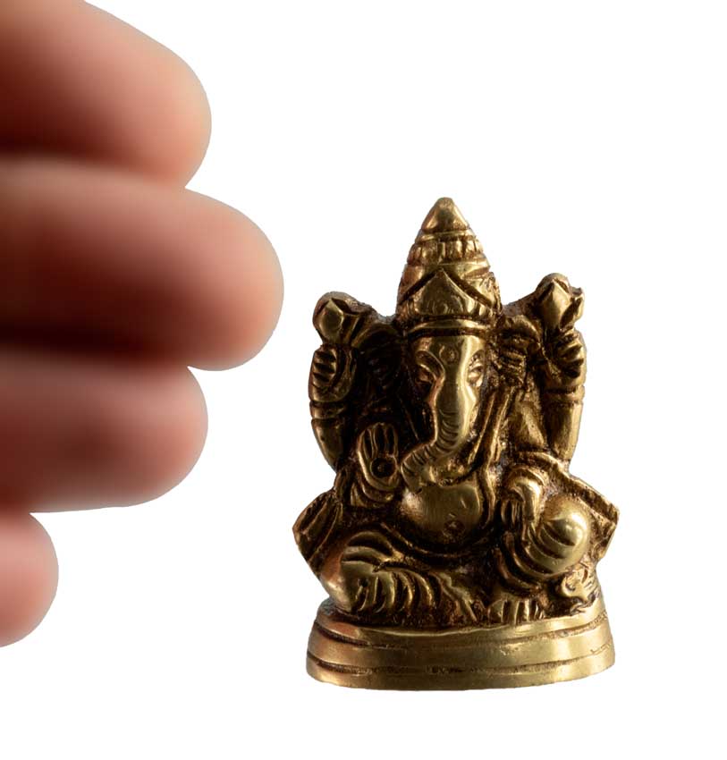 Statuette Ganesh en Laiton – Petite Statue Hindoue de Ganesha