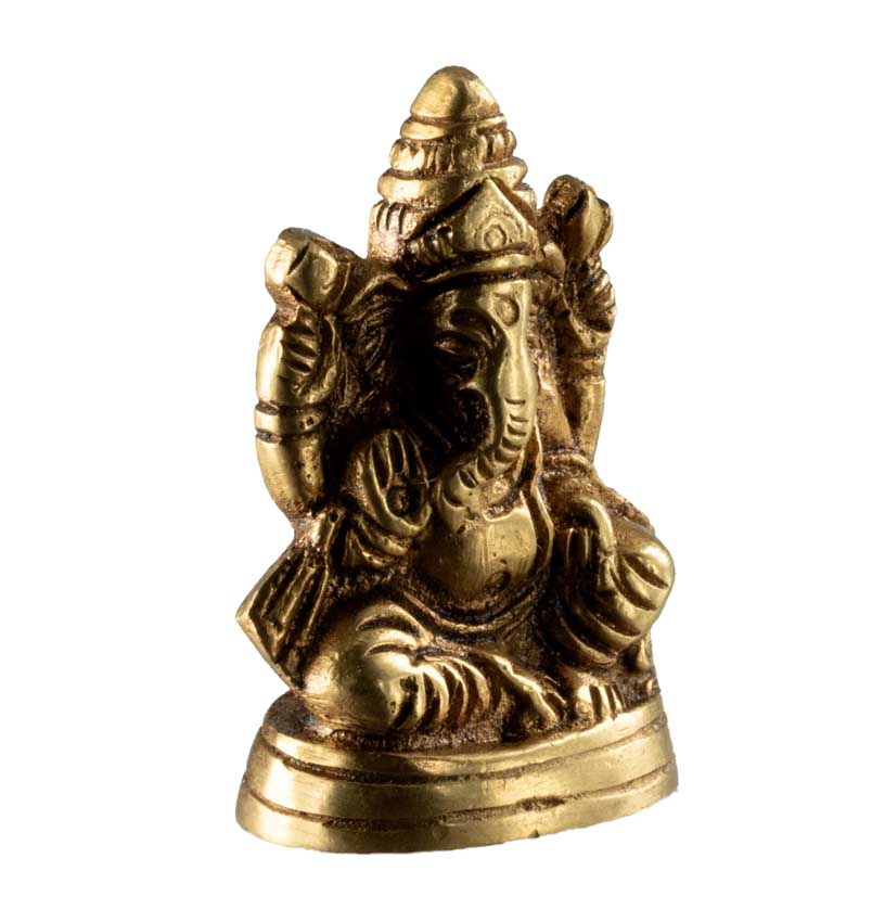 Statuette Ganesh en Laiton – Petite Statue Hindoue de Ganesha