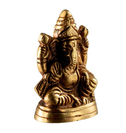 Statuette Ganesh en Laiton – Petite Statue Hindoue de Ganesha