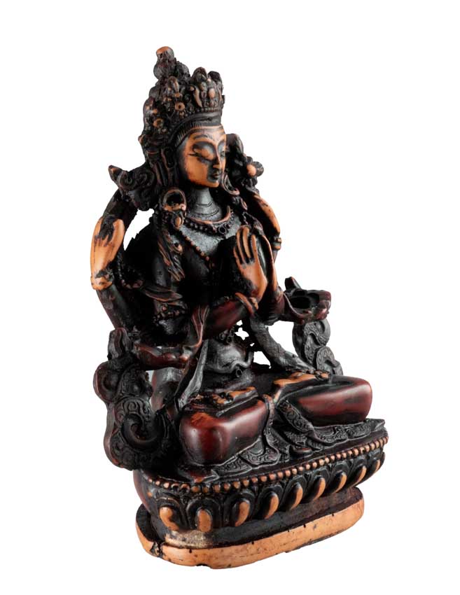 Statue Chenrezig en Résine Bicolore – Artisanat Bouddhiste du Népal