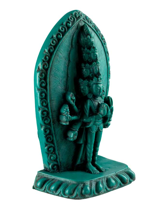 Statuette Avalokiteshvara Tchenrezi en Résine – Artisanat Bouddhiste du Népal