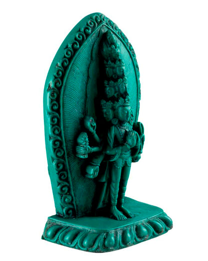 Statuette Avalokiteshvara Tchenrezi en Résine – Artisanat Bouddhiste du Népal