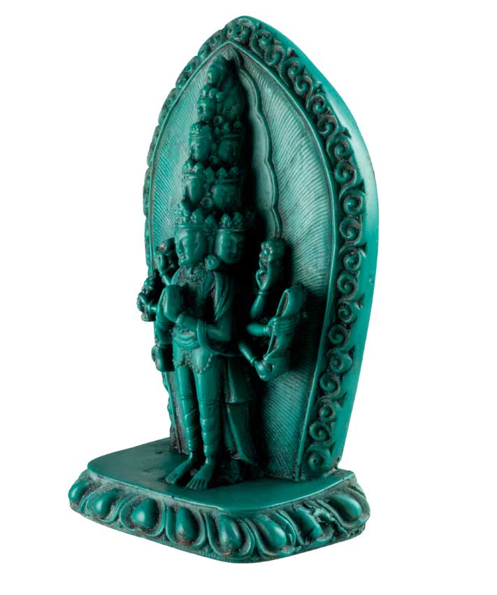 Statuette Avalokiteshvara Tchenrezi en Résine – Artisanat Bouddhiste du Népal