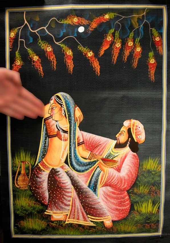 Peinture Moghole Miniature Indienne – Maharaja et Princesse