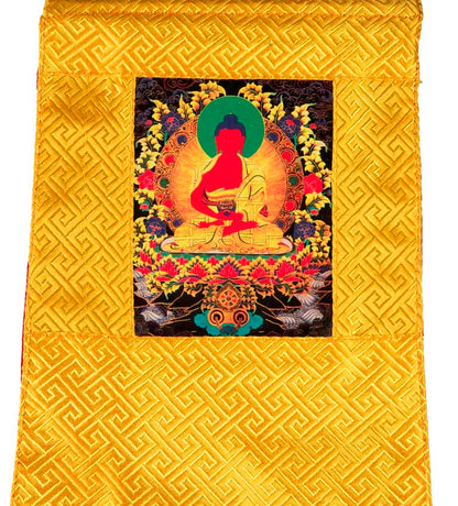 Thangka Miniature Bouddha Amitabha – Art Spirituel Du Népal