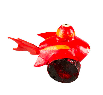Magnet Poisson Rouge Aux Gros Yeux En Coque De Pistache – Artisanat Miniature
